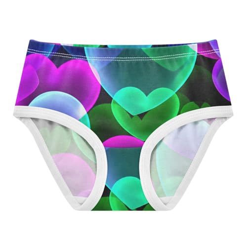 Glowing Green Blue Purple Hearts Girls Underwear Toddler 2t Cotton Girl Panties Cute Florals Briefs Underpants