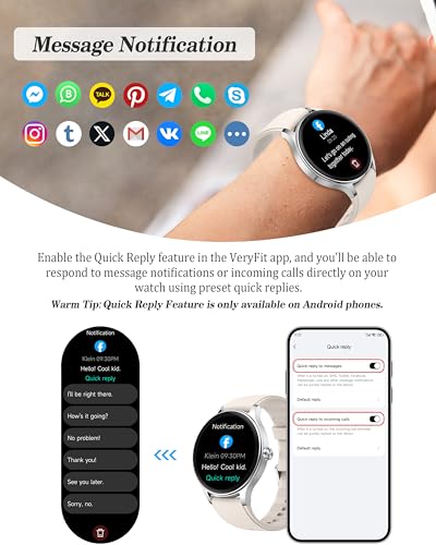 Smart Watch, 41mm Fitness Tracker, Answer/Make Calls, Digital Smartwatch with Heart Rate/Stress/Sleep Monitor, AI Voice, IP68 Waterproof Watch Calculator, Calendar, Games for Lady Women & Men4