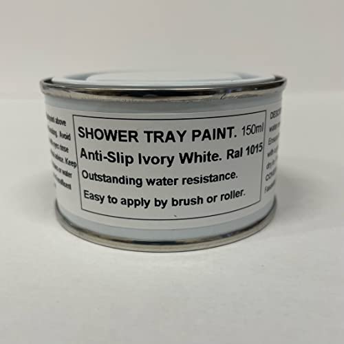 Fascinating Finishes Ltd 1 x 150ml Ivory White Ral 1015 - Anti Slip Shower Tray And Bath Base Paint