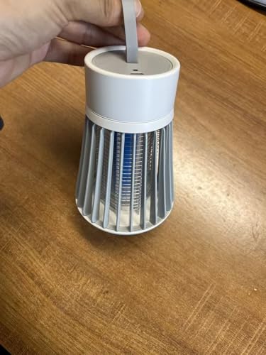 Rechargeable Mosquito Zapper for Home & Camping - UV Purple Light Electric Insect Trap, USB Charging, Safety Grid, Indoor/Outdoor Bug Killer (Gray)