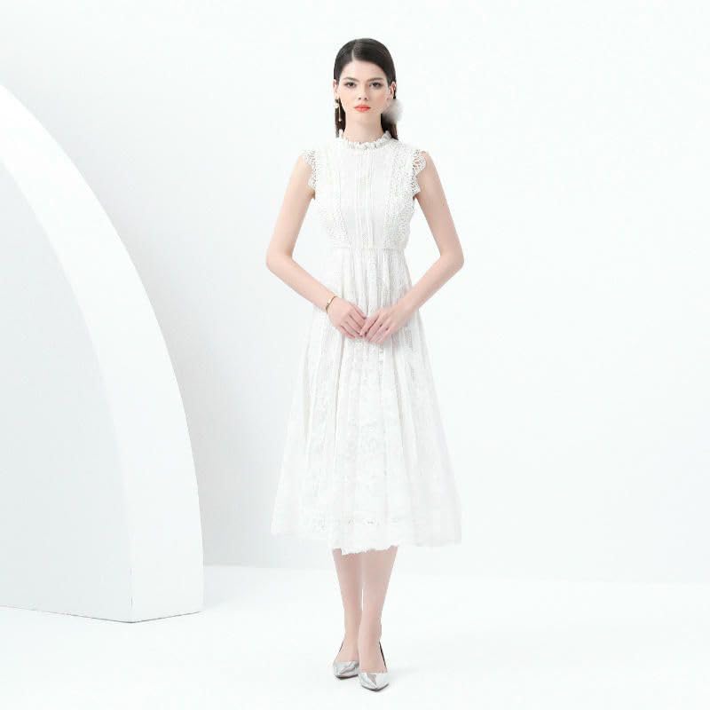 Robe décontractée style rétro col rond pour sublimer votre silhouette - 2