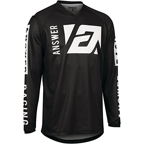 Answer Racing 446731 Men's Syncron Merge Performance Jersey, Black/White, M
