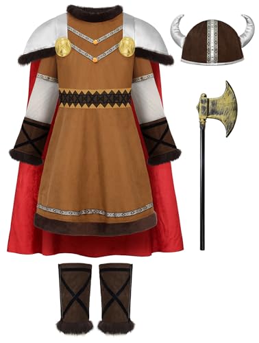ReliBeauty Viking Costume Kids with Toy Weapon