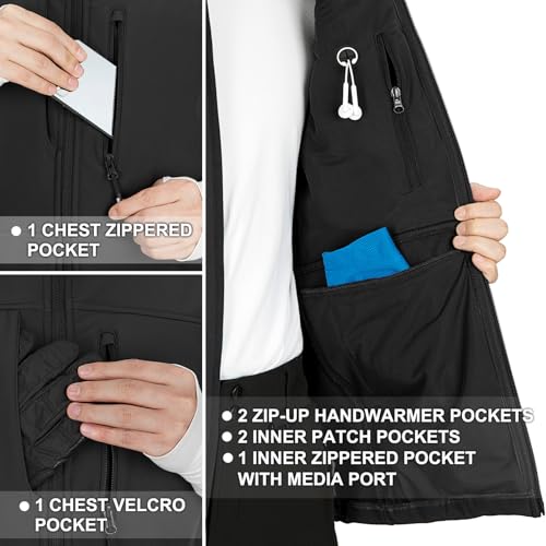 33,000ft Men's Lightweight Softshell Vest Outerwear Zip Up Fleece Lined Windproof Sleeveless Jacket for Golf Running Hiking3
