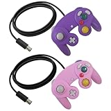 2個の有線ゲームコントローラー ゲームパッド ジョイスティック Nintendo GameCube 対応、クラシックコントローラー Wii U 対応 (ブルー & レッド)