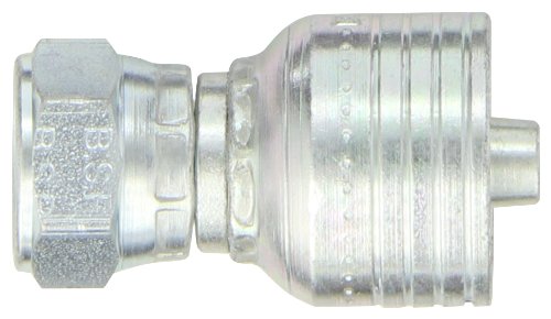 Image of Aeroquip 1B6BF6 Carbon Steel Global TTC12 (Thru the Cover) Crimp Hose Fitting JIS Female Swivel Fitting , Straight, 3 /8 inch Hose ID, 3 /8 inch Pipe Size