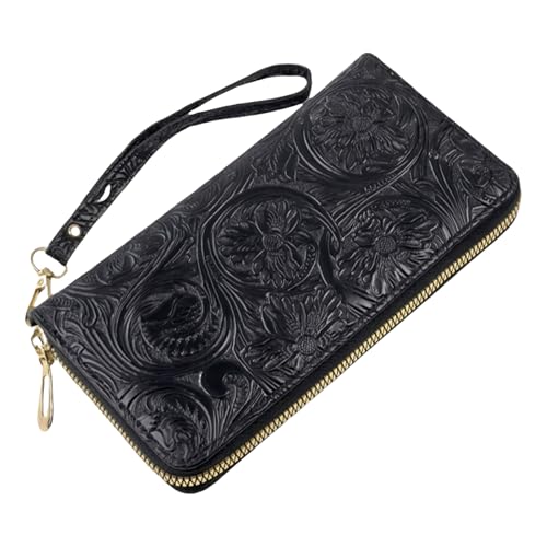 Bakurok Womens Wallet Wristlet RFID Blocking Floral Vegan Leather Purse Long Zip Around Clutch Large Capacity Card Holder