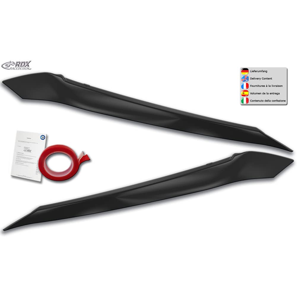 RDX Racedesign Palpebre fari compatibile con Volkswagen Polo (AW) 2017- (ABS)