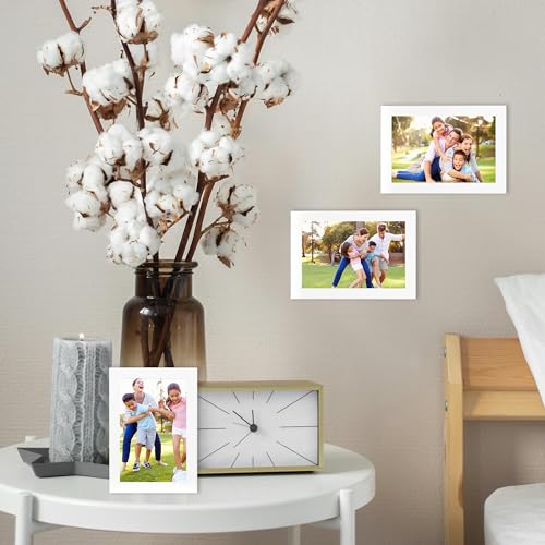 KAIWIN White 6x4 Inch Picture Frames Set of 4, with Acrylic Glass for Table Top Display and Wall Mounting Photo Frame - Image 4