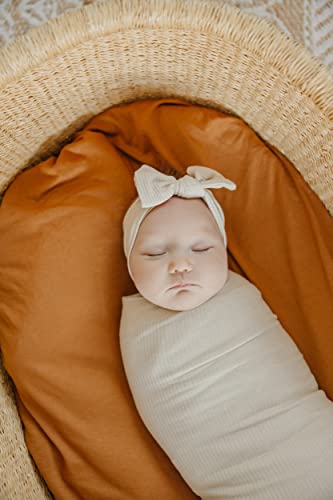 Image of Copper Pearl Swaddle Blankets for Newborns | Soft Stretchy Receiving Blankets for Boys and Girls | Large 46 x 46 Inch Baby Blankets | Lightweight and Breathable Swaddles | Moonstone