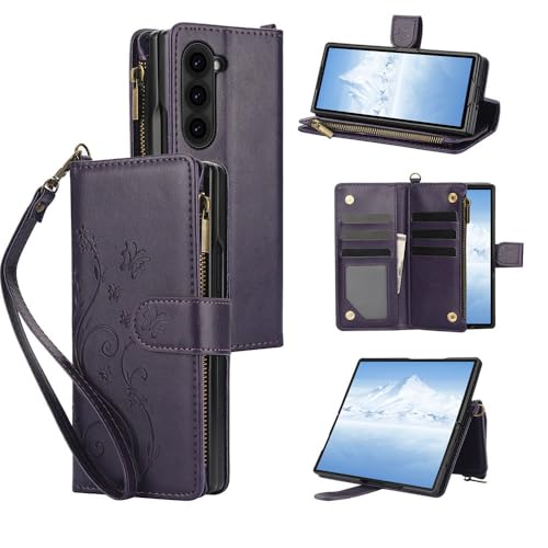 Étui antichoc Samsung Galaxy Z Fold 4 avec rangement portefeuille cuir