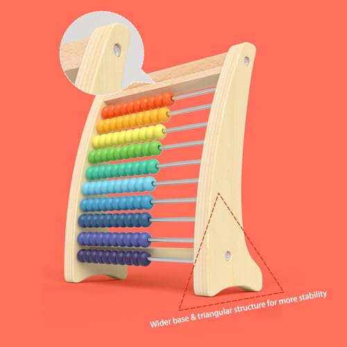 Ábaco de matemáticas de álamo resistente con marco de madera estable 7