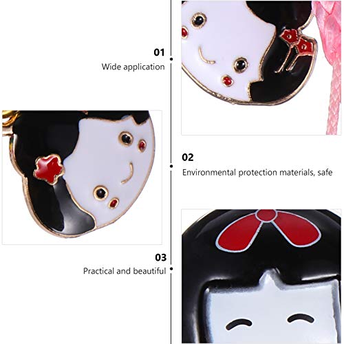 ULTECHNOVO 2 Unidades de Pingente de Boneca Japonesa Chaveiro Sino Chaveiro Bolsa Chaveiro Bolsa Tel