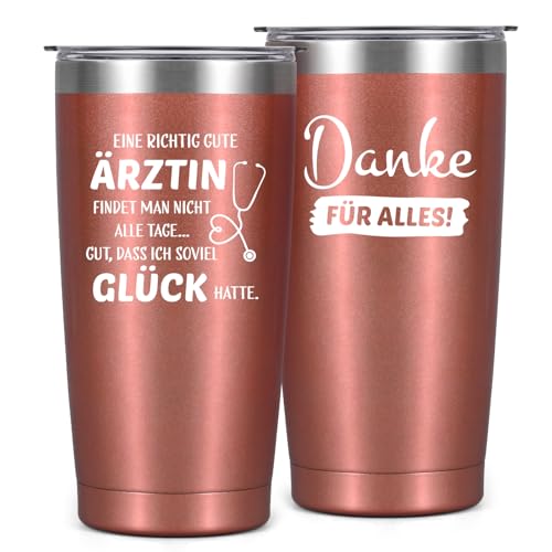 Livole Regalo para médicos, médicos, enfermeras, paramédicos de rescate. No encontrará una buena doctora todos los días – Ideas de regalo para médico mujer Navidad, 600 ml taza térmica de café para