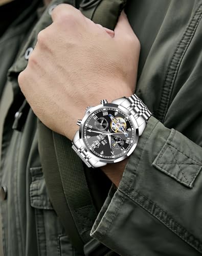 Image of OLEVS Watches for Men Automatic Self Winding Luxury Dress Big Face Wrist Watches
