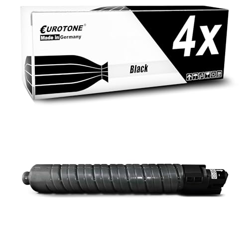 Lot de 4 toners noirs compatibles Ricoh Aficio MPC3002 MPC3502 Eurotone