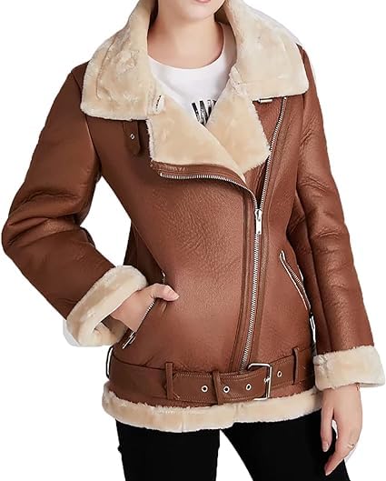 AAOutfitz Lederjacke für Damen, Lammfell, Senfgelb - echtes Leder, S