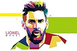 SICHYUAN Lionel Soccer Cubism Art Wall Indoor Room Outdoor Poster - Water Resistant Poster (Size: 20