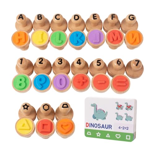 Milageto Número de Alfabeto de Madera Estampado Suministro de Juguetes Educativos Regalos Arts and Crafts Stampers Números 0-9 para niños Niños niños niños