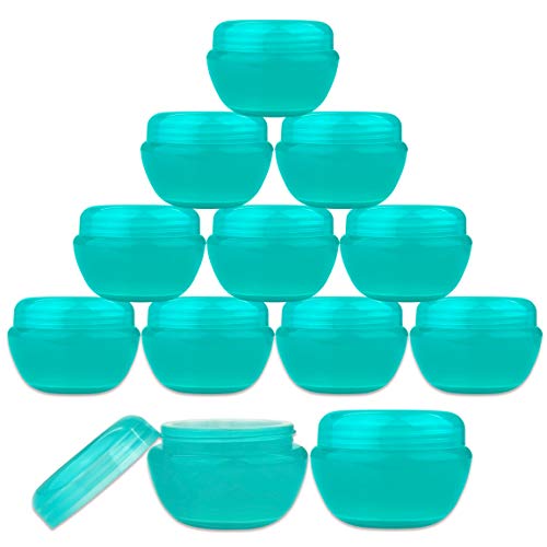 Beauticom 10G/10ML Frosted Container Jars with Inner Liner for Scrubs, Oils, Salves, Creams, Lotions, Makeup Cosmetics, Nail Accessories, Beauty Aids - BPA Free (36 Pieces, Teal)