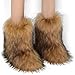WOVOIE Fur Boots for Women Winter Fluffy Furry Boots Mid-Calf Snow Boots with Anti-Slip Warm Lining for Y2K Streetwear(brown, US, Adult, Women, 8.5, Numeric, US Footwear Size System, Medium)