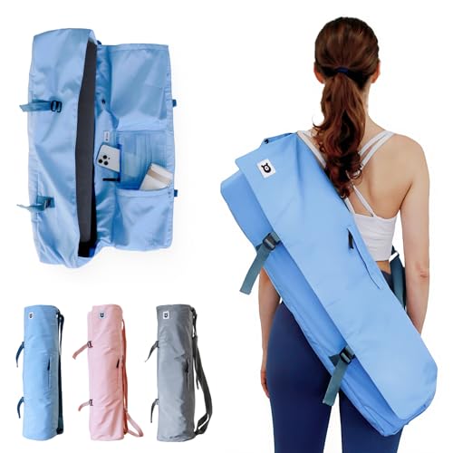 Sac de transport pour tapis de yoga Tumaz avec sangle intégrée et 3 poches