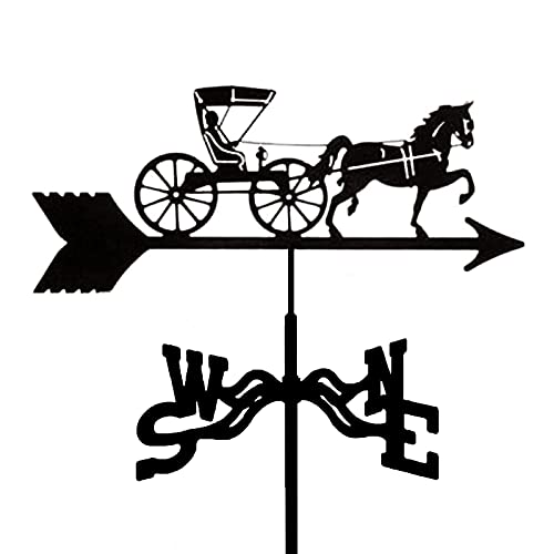 Girouette en forme de cheval de calèche rétro cadeau d'ornement créatif pour cour et jardin