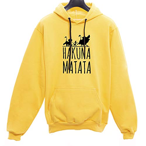 Blusa Moletom Unissex Hakuna Matata O Rei Leão De Qualidade (G, AMARELO)