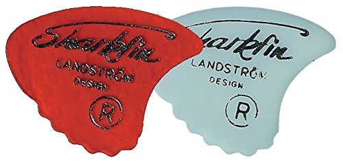 Shark Fin Sweden Gold Print 0.52mm Soft Red Picks (Pack of 12)