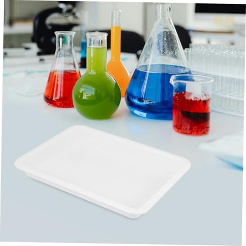 BUGUUYO 3pcs Mixing Tray Labs Dissection Tray Dissection Pan Reagent Plate Chemical Reagent Tray Laboratory Storage Tray Lab Tray Weighing Scale Trays Laboratory Plate White Plastic - Thumbnail 3