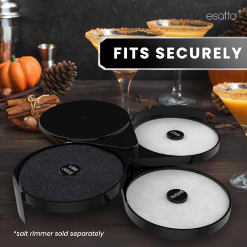 Esatto 10 Sponge's for Glass Salt Rimmer for Margarita Tray and Cocktail – Apply Salt, Sugar, and Lime Juice for Better Drinks and Efficient Drink Preparation