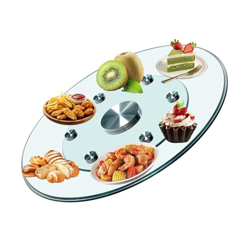 HUFIREHU 円卓用ターンテーブル 中華テーブル 回転台 イニングテーブル回転トレイ 強化ガラス製 ターンテーブル 透明な回転式テーブルターンテーブル 重い 強化ガラス ターンテーブル 360回転式 大型 回転テーブル テーブル 家庭用回転台 耐荷重2