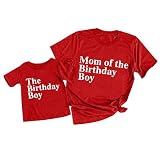 Cuwtheugwg Robe Fille D Honneur Adulte Femmes été décontracté Couleur Unie O Cou drôle Impression Parent Enfant Chemise à Manches Courtes Maman et Moi t-Shirt Haut Robe De Fille 8 (Red, XXL)