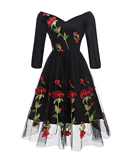 GK Vintage Dress - Vestido - Cuello hálter - Sin Mangas - para Mujer Color 6 X-Large