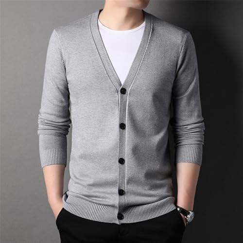 Cardigan léger à col en V homme : pull tricoté ajustée chic - 2