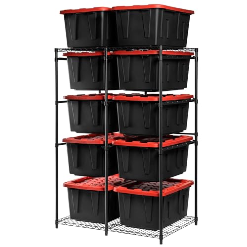 CleverMade Double Tote Tower 10-Bin Organizer Rack