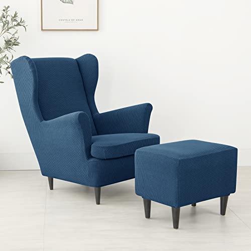 Funda para sofá de sala de estar elástica diseño jacquard para sillón orejero 6