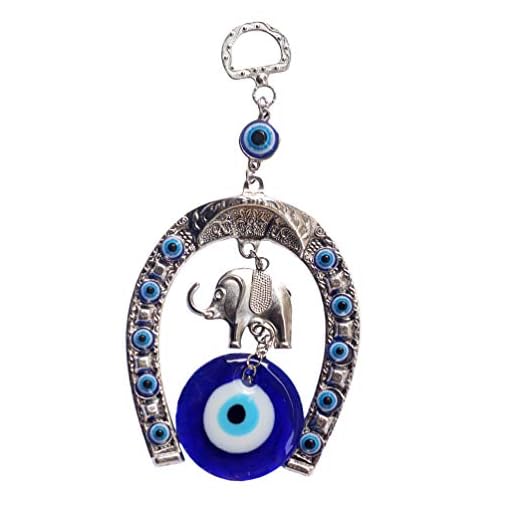 non-branded Ojo Malvado Azul Turco con Elefante de La Suerte Decoración de Pared Amuleto Adornos Colgantes Protección Y Amuleto de Buena Suerte Regalo de Bendición