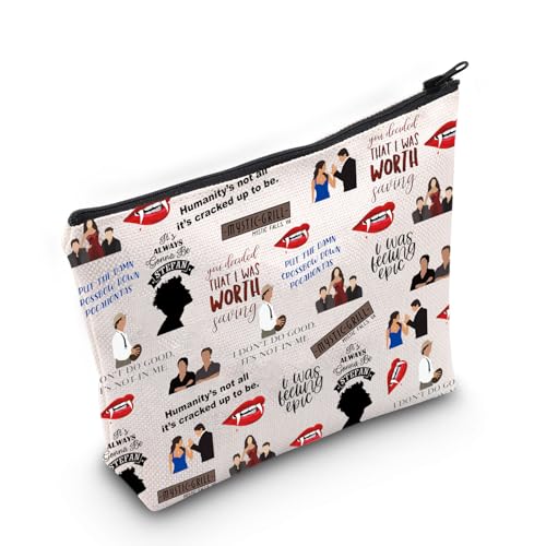 MNIGIU Cosmetic Bag - TV Show Gift - Purple - Water Resistant - Polyester - Makeup & Travel - Female - Zipper - Letter Print