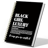 DSHFG Black Girl Journal Notebook for Women Teen Girls, Notebooks for Work, Black Girl Luxury Spiral Notebook African American Gifts for Women Jornaling Notebooks School Office Supplies, 5.5x8.3