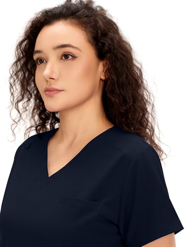 COZYFIT Scrubs for Women - V Neck Top & Cargo Straight Pants, Navy Blue, M by COZYFIT - Used condition - Image 8