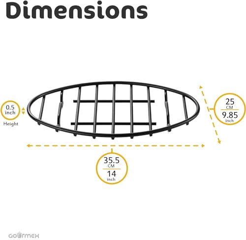 Oval Cooling Rack with Integrated Feet, Roasting Wire Rack, Drying, Grilling, Cooking, Baking Rack With Non-Stick Coating, PTFE Free, Oven and Dishwasher Safe, Large Oven Rack 9.85 X 14 inches by Saverstate - Image 3