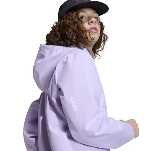 adidas Unisex Kids Terrex Kids Multi 2 Layer CLIMAPROOF Rain Jacket, powder plum/powder plum, 7-8 Years