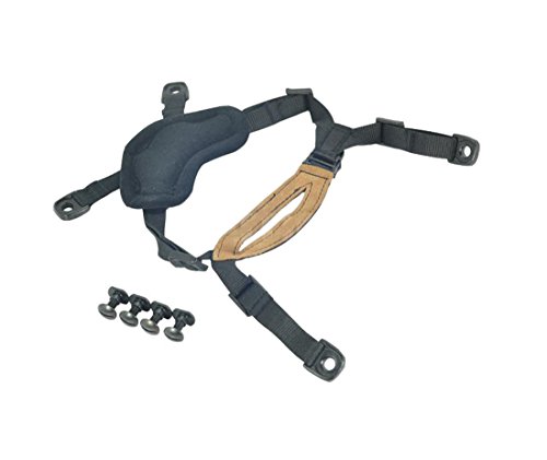 Jadedragon Tactical Helmet Chin Strap/Suspension System with 4 Points Chin Strap with Bolts and Screws for Fast/MICH/ACH/IBH Helmets (Black) - Thumbnail 2