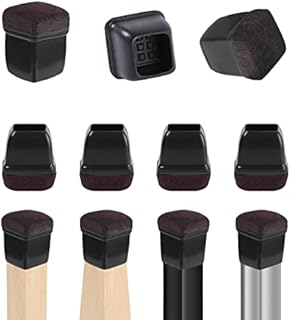 RCHYFEED 24PCS Silicone Chair Leg Caps Floor Protectors 0.75-1.25 inch, Black Chair Leg Covers with Felt Pads Sliders, Rubber Furniture Leg Caps Cups Cover for Protecting Hardwood Floor from Scratches