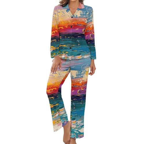Vêtements de nuit haut et pantalon haut de gamme motif abstrait