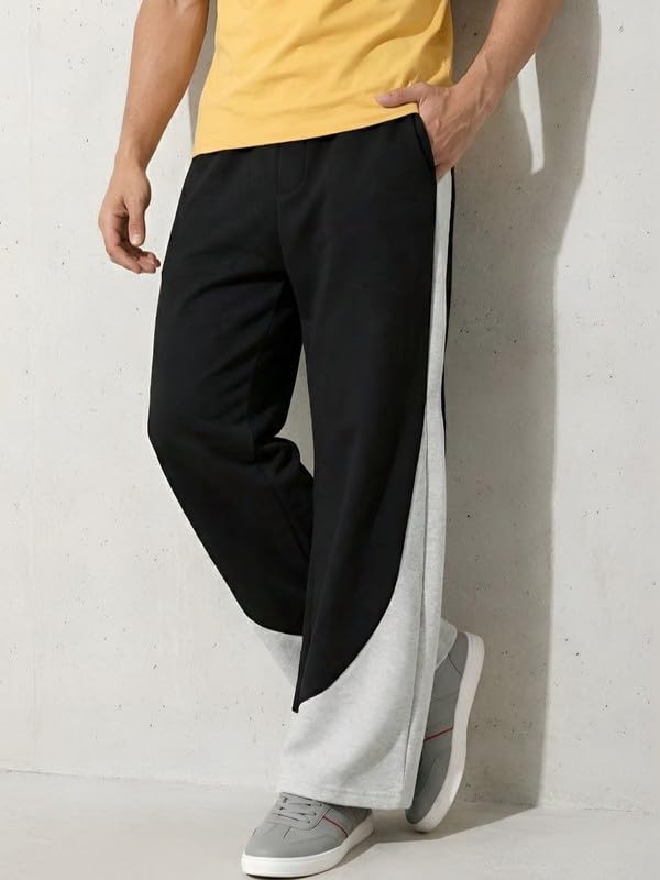 Image of Men's Plain Loose Fit Trouser | Polycotton Joggers with Elastic Waistband & Side Pockets | Comfortable Gym, Running & Casual Wear Lower