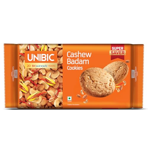 UNIBIC Cookies, Cashew Badam Cookies, 500g | Kaju Biscuit | Cashew Biscuits | Almond Cookies | UNIBIC Cashew Badam Cookies | Kaju | Cashew | Badam