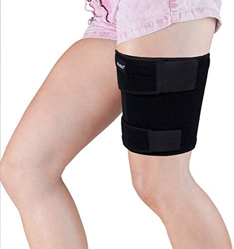 2U2O Compression Thigh Brace-Hamstring Quad-Adjustable Strap,Anti-Slip Silicone Band Support for Muscle Injury Recovery,Upper Thigh&Groin,Pulled Groin Muscle,Quadricep,Cellulite Slimmer-Men,Women