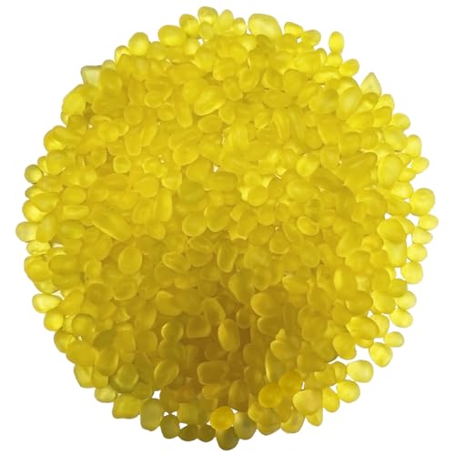 Image of Yellow Glass Stones, 0.85LB /385g Glass Rocks for Vase, Aquarium Pebbles for Fish Tank, Sea Glass Rocks for Vase Filler Craft